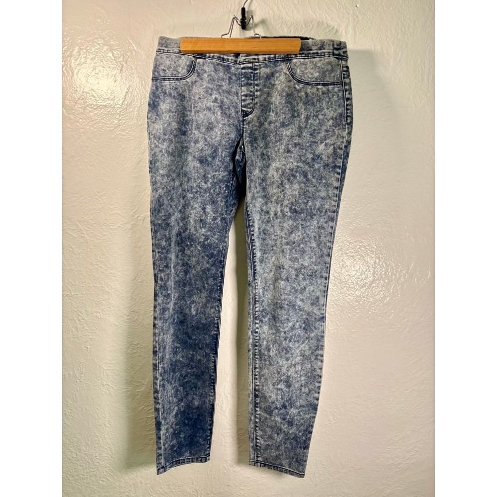 l.e.i. Leona Blue Acid Wash Pull On Lightweight Stretchy Jeggings Large Retro